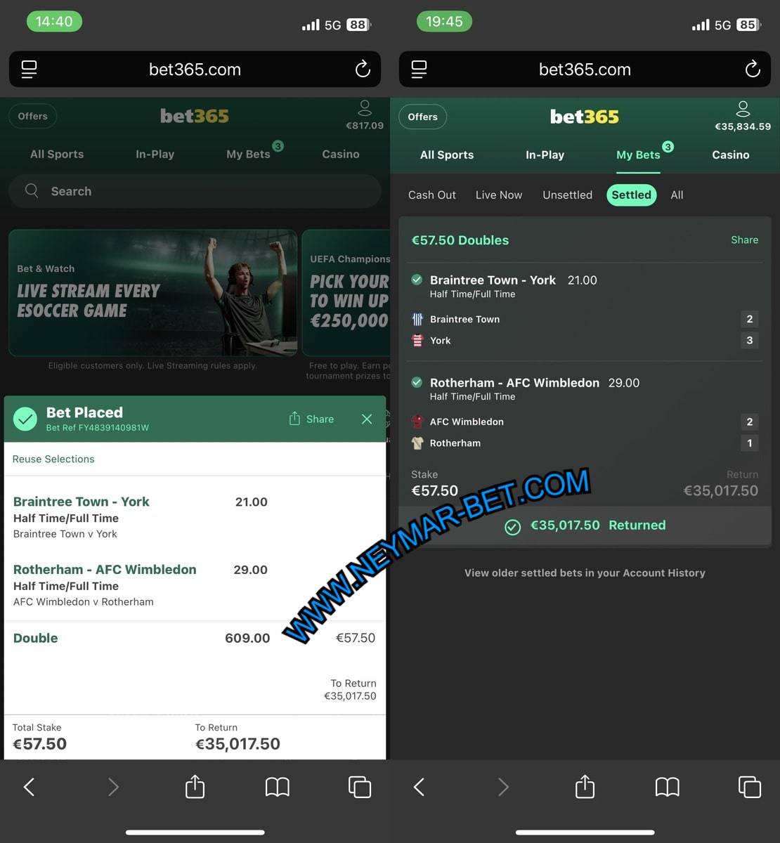 NEYMAR BET365 FIXED MATCH TIP